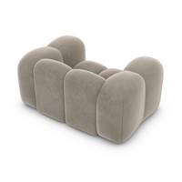 Cotton fauteuil 1 place en velours beige foncé