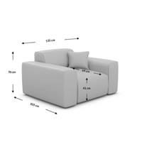 Novage fauteuil 1 place en velours côtelé bleu foncé