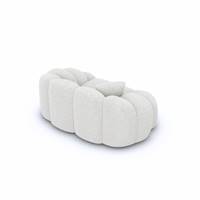 Dolban fauteuil en tissu bouclé blanc effet nuage