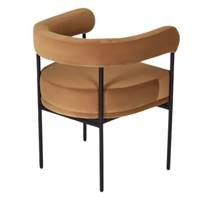 Borry chaise avec accoudoirs en velours jaune ocre et métal noir