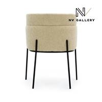 Baita chaise en tissu tweed sable et métal noir