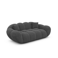 Sigono canapé 2 places en tissu texturé gris anthracite