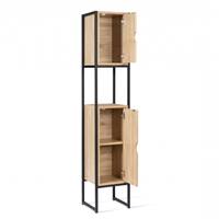 Misou meuble colonne salle de bain en bois 2 portes H170