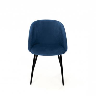 Arabelle chaise en velours bleu canard dossier arrondi