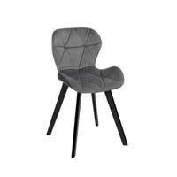 Elovare lot de 4 chaises velours matelassé gris clair et foncé, rose, beige