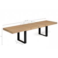 Eiko table à manger extensible 200-300 bois et noir
