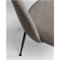 Magalie chaise gris clair et pieds en acier noir