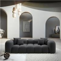 Cotton canapé 3 places en tissu texturé gris anthracite