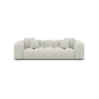 Cotton canapé 3 places en tissu bouclé blanc