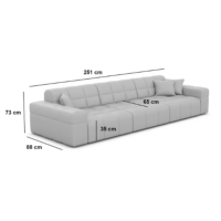 Lodce canapé 4 places en tissu structuré beige