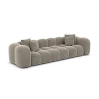 Cotton canapé 4 places en velours beige foncé