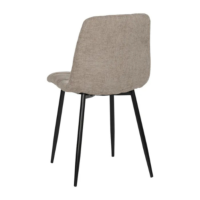 Nancy chaise matelassée taupe en tissu grosse maille pieds métal