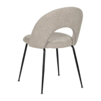 Rave chaise dossier arrondi en tissu gris clair pieds métal