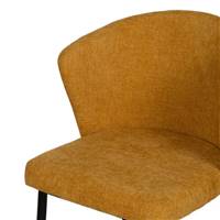 Bardo chaise dossier incurvé en tissu jaune