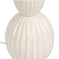 Oliag lampe de table 2 formes style champignon beige et abat-jour éventail H42cm