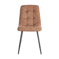 Mantis chaise matelassée marbrée en tissu ocre pieds métal