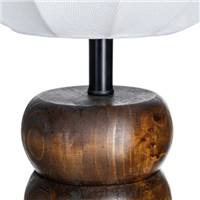 Sorella lampe de table bois 3 niveaux et abat-jour tissu blanc H39,5cm