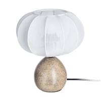 Sorella lampe de table céramique effet marbre gris et abat-jour tissu blanc H25c