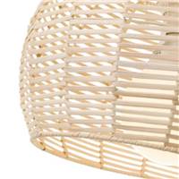 Buri suspension arrondie métal et osier naturel clair H23