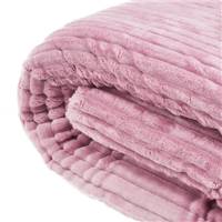 City plaid en sherpa et flanelle rose 125x150