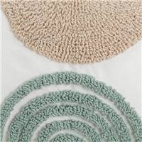Arches coussin en polycoton motifs beige et vert sablier 50x30cm