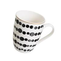Solina lot de 4 tasses/mugs noir et blanc motif géométriques