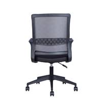 Dylan chaise de bureau en tissu noir simple réglable à roulettes