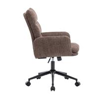 Aimé chaise de bureau en tissu brun rembourré réglable à roulettes