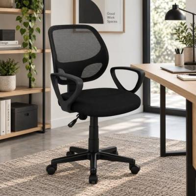 Hippa chaise de bureau classique noire réglable à roulettes