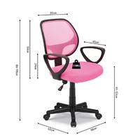 Hippa chaise de bureau classique rose réglable à roulettes