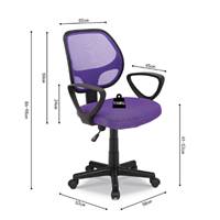 Hippa chaise de bureau classique violette réglable à roulettes