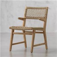 Alpha chaise d'extérieur en teck naturel et tressage