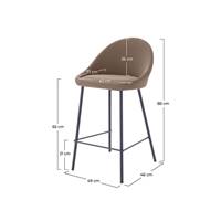Turin chaise de bar en cuir synthétique marron H65
