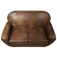 Westfild canapé 2 places en tissu microfibre marron vieilli