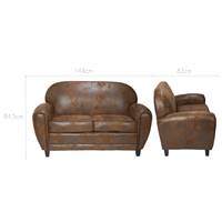 Westfild canapé 2 places en tissu microfibre marron vieilli