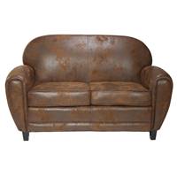 Westfild canapé 2 places en tissu microfibre marron vieilli