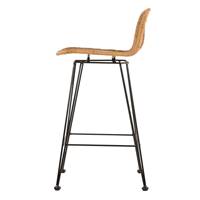 Zago chaise de bar en métal et résine tressé marron H63
