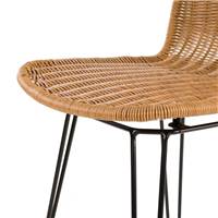 Zago chaise de bar en métal et résine tressé marron H63