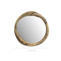 Marley miroir rond en bois de suar ondulé