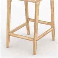 Spike chaise de bar en teck et cannage rotin H66