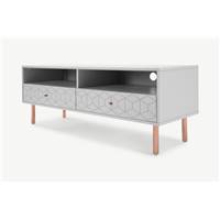 Hedra meuble TV gris et cuivre