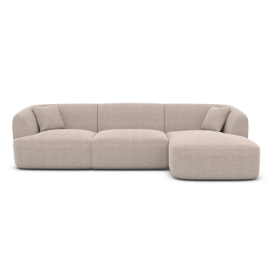 Gankeri canapé d'angle droit en tissu texturé beige