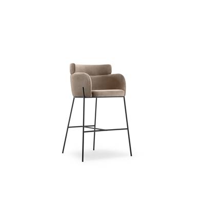 Baita tabouret de bar velours beige