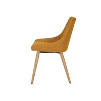 Bari chaise en tissu ocre pieds chêne
