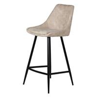 Bari chaise îlot central tissu effet daim beige H67