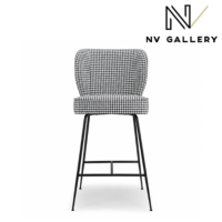 Valo tabouret de bar tissu pied de poule