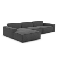 Stacele canapé d'angle gauche en tissu texturé gris anthracite