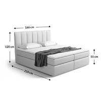 Avalon lit boxspring 160x200 tissu velours gris