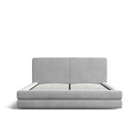 Tichani lit boxspring 160x200 en tissu velours gris clair