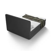 Asmirut lit boxspring 180x200 en tissu texturé capitonné gris anthracite